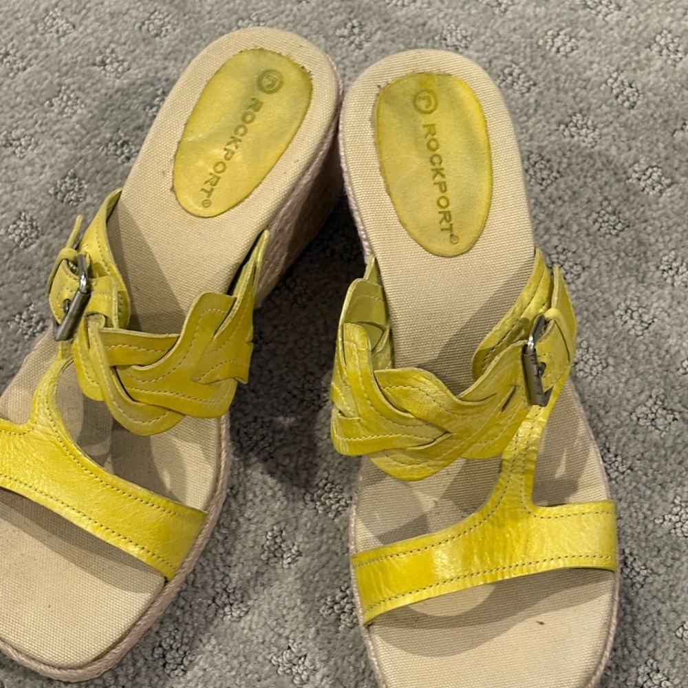 Rockport Women's Bright Tesin Citrus Lime Yellow Sandals